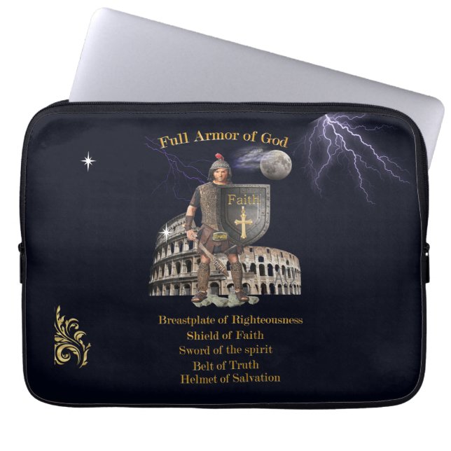 Scripture Full Armour of GOD Laptop Sleeve (Front)