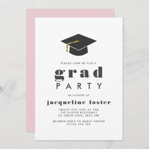 Scripture Grad Cap & Typography Graduation Invitation