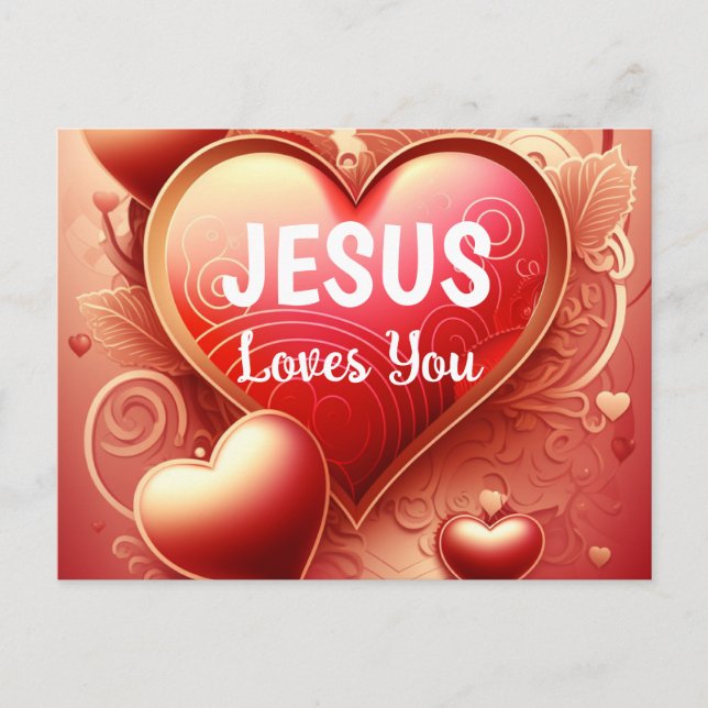 Scripture Greeting Post Card Jesus Loves You (Front)