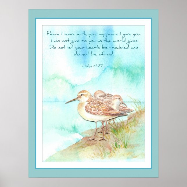 Scripture, Inspirational, Peace, John 14:27 Beach Poster (Front)