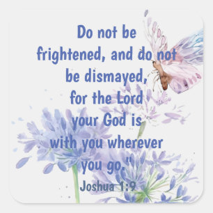 Scripture, Inspirational, Quote Dragonfly Classic Square Sticker
