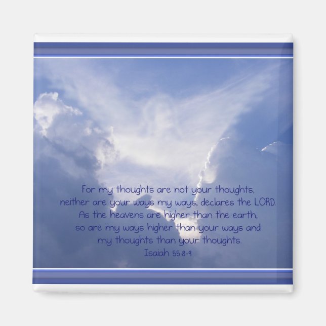 Scripture, Isaiah 55:8,9, My ways are Higher Magnet (Front)