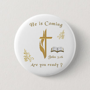 Scripture John 3:16 6 Cm Round Badge