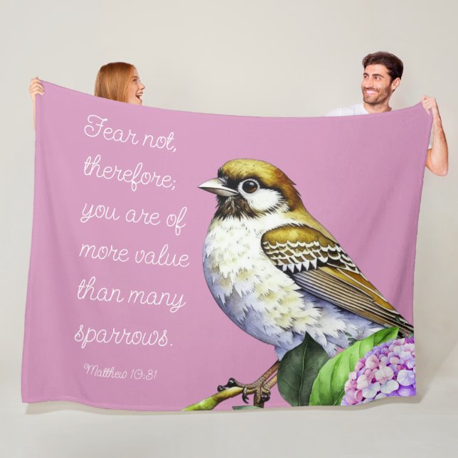 Scripture Matthew 10:31 Fleece Blanket (In Situ)