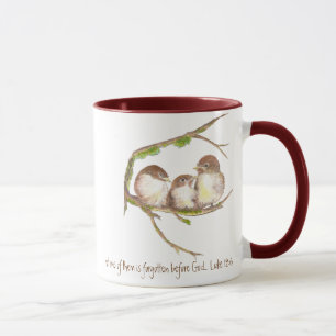 Scripture, Not one Forgotten, Cute Bird Sparrow Mug