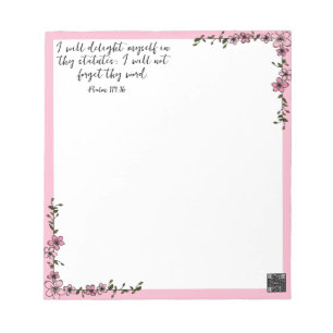 Scripture Notepad Pink