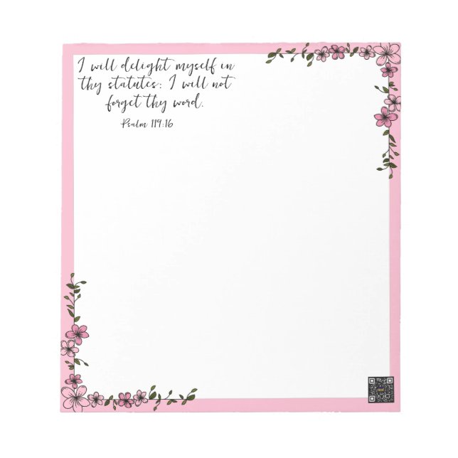 Scripture Notepad Pink (Front)