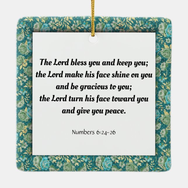 Scripture, Numbers 6:24-26 Ceramic Ornament (Back)