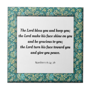 Scripture, Numbers 6:24-26 Ceramic Tile
