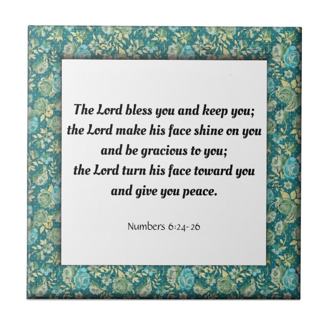 Scripture, Numbers 6:24-26 Ceramic Tile (Front)