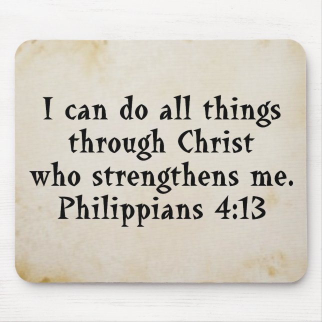 scripture Phil 4:13 Mouse Pad (Front)
