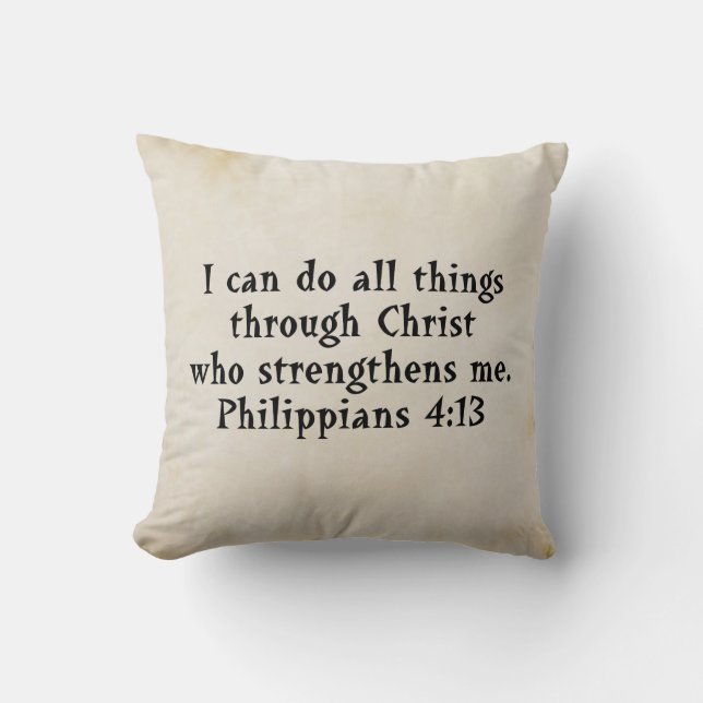 scripture philippians 4:13 cushion (Front)