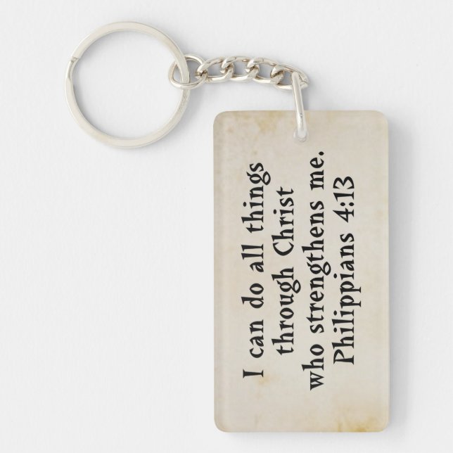 scripture Philippians 4:13 Key Ring (Front)