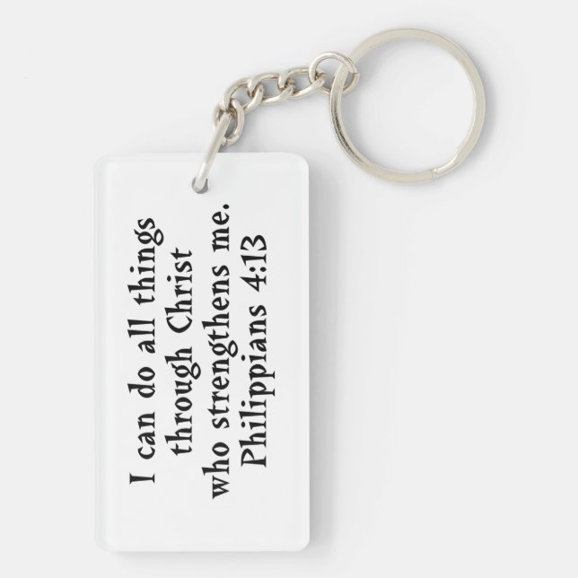 scripture Philippians 4:13 Key Ring (Back)