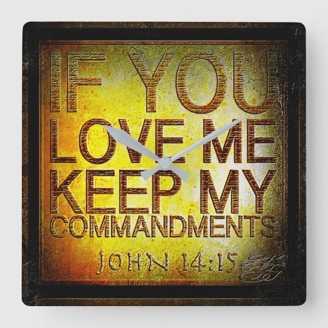 Scripture Pictures 17 Square Wall Clock (Front)