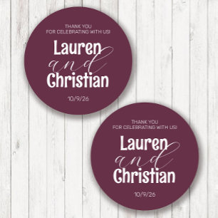 Scripture Plum Wedding Classic Round Sticker