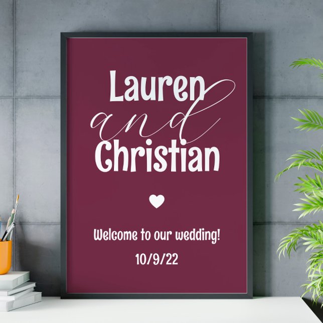Scripture Plum Wedding Welcome Sign (Creator Uploaded)