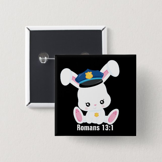 Scripture Police Square Button (Front & Back)