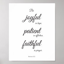 Scripture poster, Christian poster, Romans 12:12