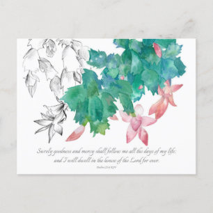 Scripture Prayer Card Psalms 23 Christmas Cactus