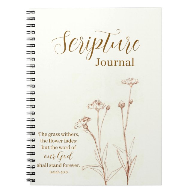 Scripture Prayer Journal Bible Verse Isaiah 40:8 (Front)