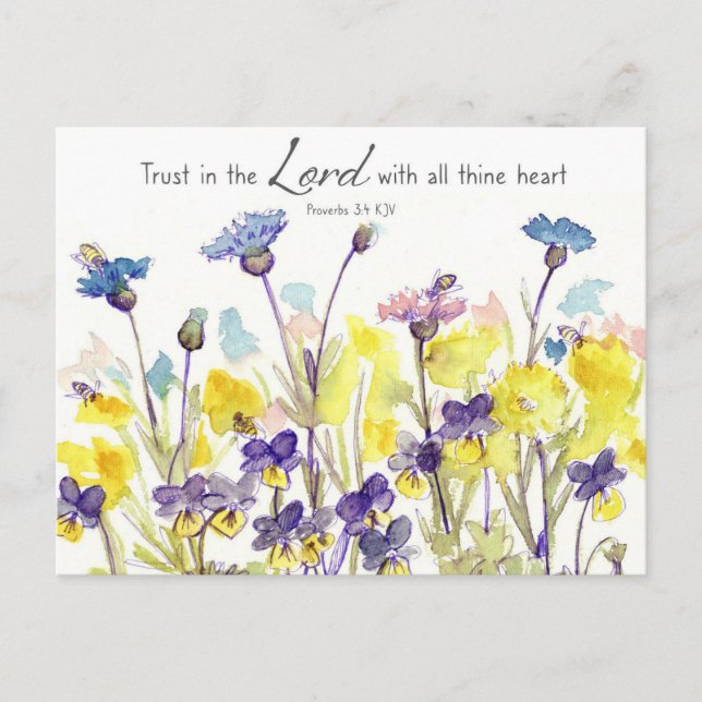 Scripture Proverbs Trust in the Lord Honeybees Postcard (Front)