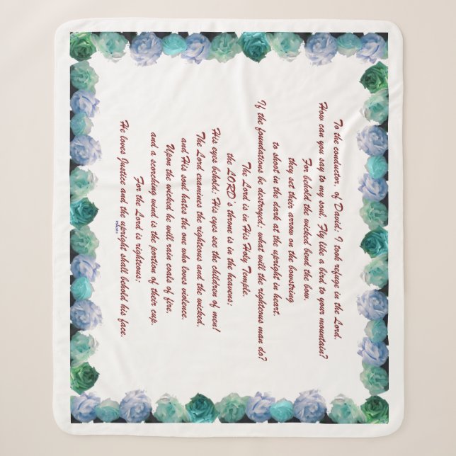 Scripture, Psalm 11, Bible Verse, Sherpa Blanket (Front)