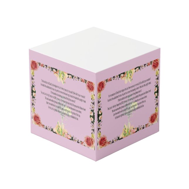 Scripture, Psalm 11, Colourful Flower Cube (Front Angled)