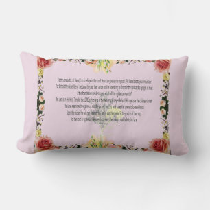 Scripture, Psalm 11, Colourful Flower Lumbar Cushion