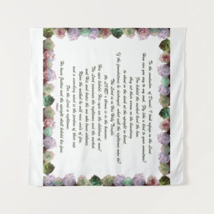 Scripture, Psalm 11, Colourful Roses Tapestry