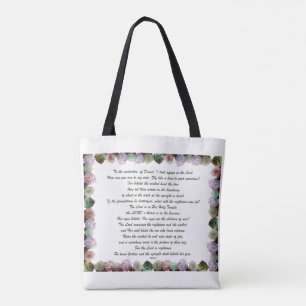 Scripture, Psalm 11, Colourful Roses Tote Bag
