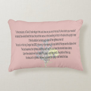 Scripture, Psalm 11, Decorative Cushion