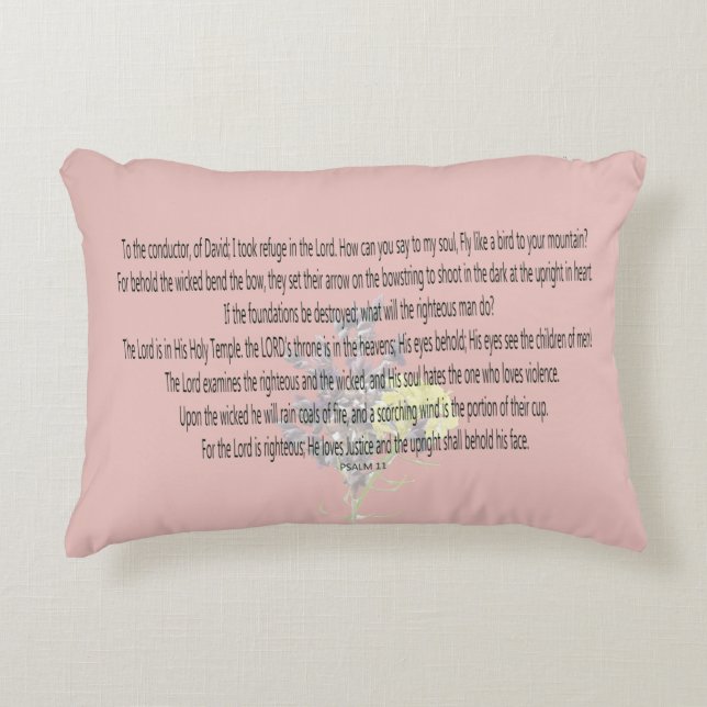 Scripture, Psalm 11, Decorative Cushion (Front)