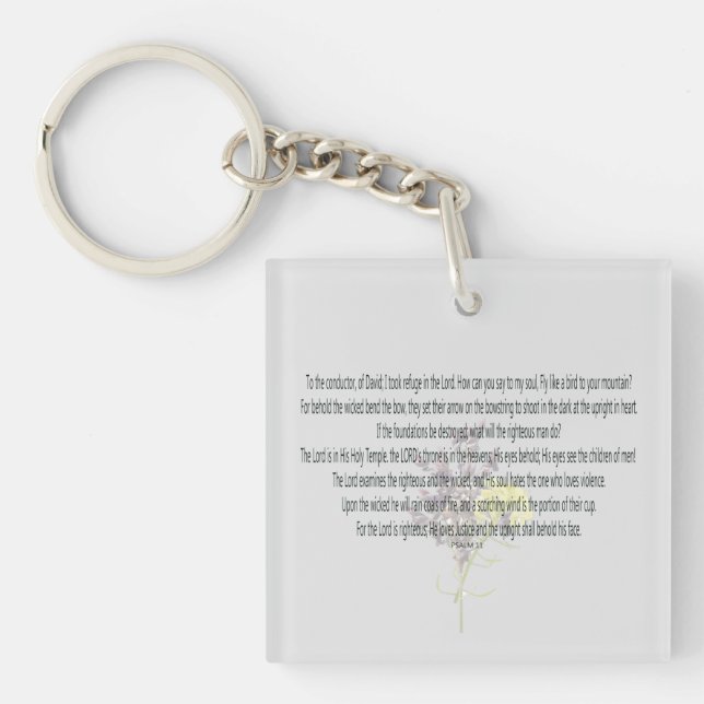 Scripture, Psalm 11, Key Ring (Front)