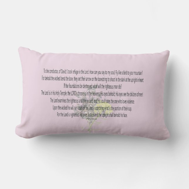 Scripture, Psalm 11, Lumbar Cushion (Front)