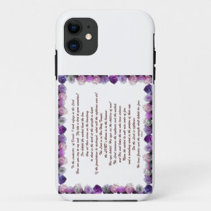 Scripture, Psalm 11, Purple Roses iPhone 11 Case