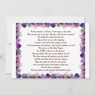 Scripture, Psalm 11, Purple Roses Invitation