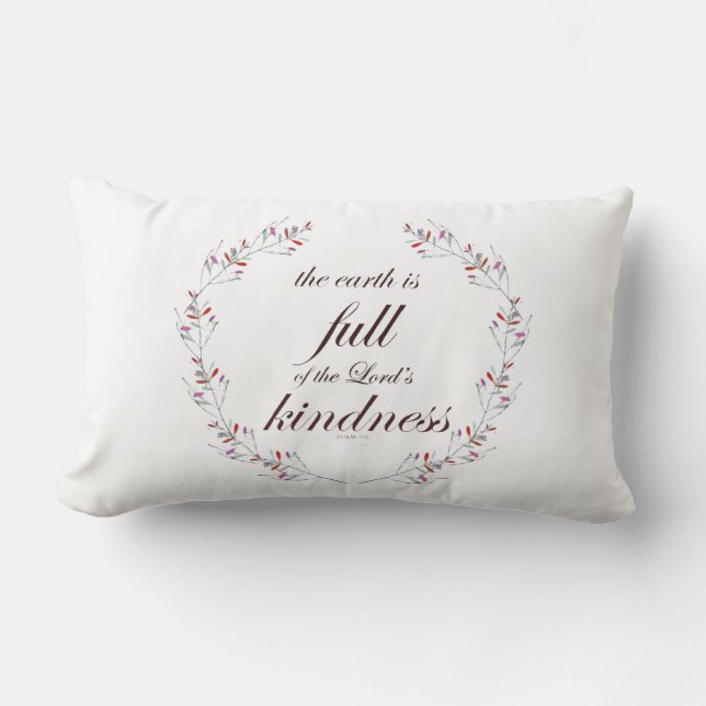 Scripture, Psalm 33, Full Kindness Lumbar Cushion (Front)