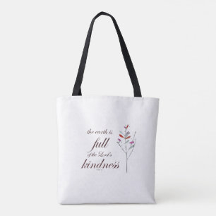 Scripture, Psalm 33, Kindness, Tote Bag