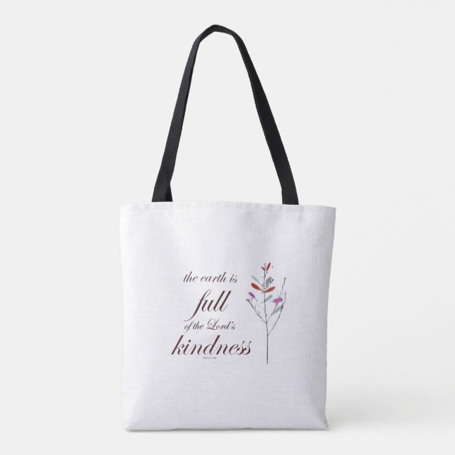 Scripture, Psalm 33, Kindness, Tote Bag (Back)