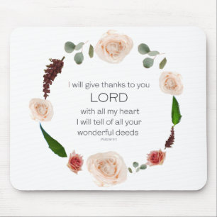 Scripture, Psalm 9, All Your Wonderful Deeds LORD Mouse Pad