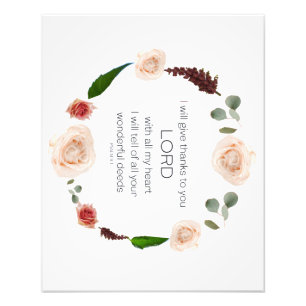 Scripture, Psalm 9, All Your Wonderful Deeds LORD Photo Print