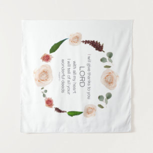 Scripture, Psalm 9, All Your Wonderful Deeds LORD Tapestry