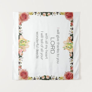 Scripture Psalm 9, Floral Tapestry