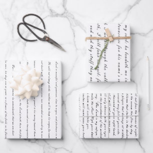 Scripture Psalms Black & White Trendy Chic Wrapping Paper Sheet