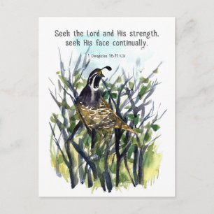 Scripture Quail Bird Chronicles Bible Prayer Card
