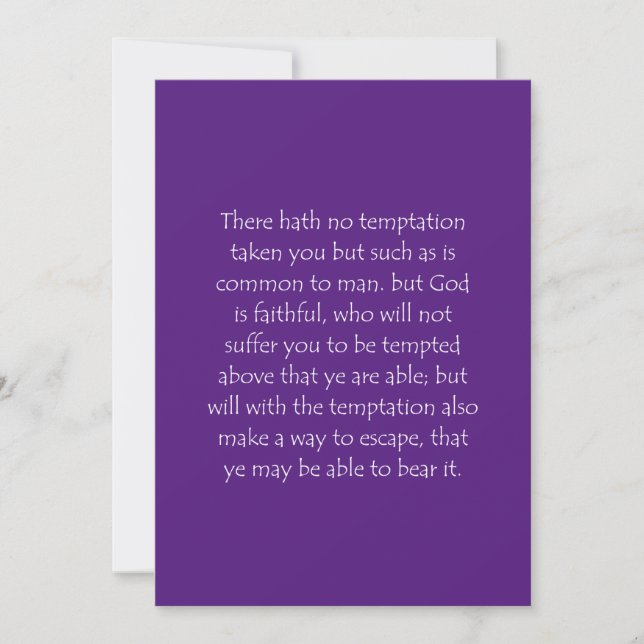 Scripture Quote 1 Corinthians 10 13 Thank You Card (Front)