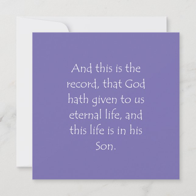 Scripture Quote 1 John 5 11 Invitation (Front)