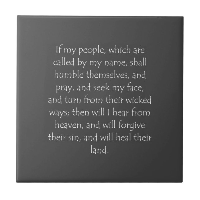 Scripture Quote 2 Chronicles 7 14 Ceramic Tile (Front)