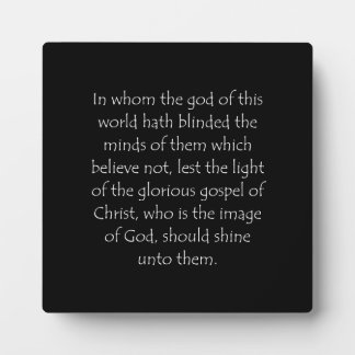 Scripture Quote 2 Corinthians 4 4 Plaque